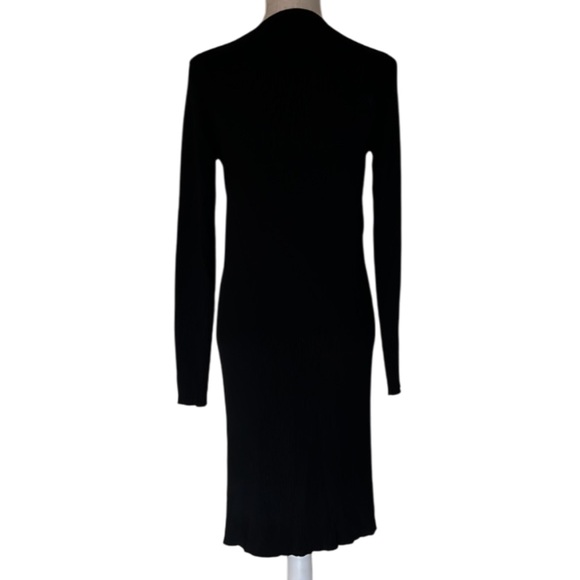 RALPH LAUREN BLACK LABEL Ribbed Silk Black Long Cardigan Duster 100% SILK -Large - Picture 5 of 12